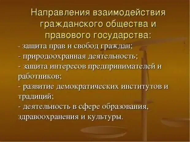 Взаимоотношения гражданского общества и государства