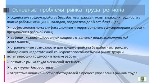 Рынок труда проблемы и перспективы