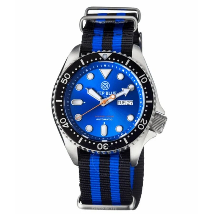 Automatic blues. Deep Blue часы Diver. Rolex Blue Dial NATO. Invicta Deep Blue SRAWD. Diver watch Blue Bezel.