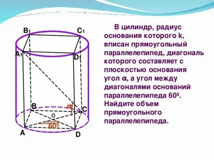Цилиндр описан около куба
