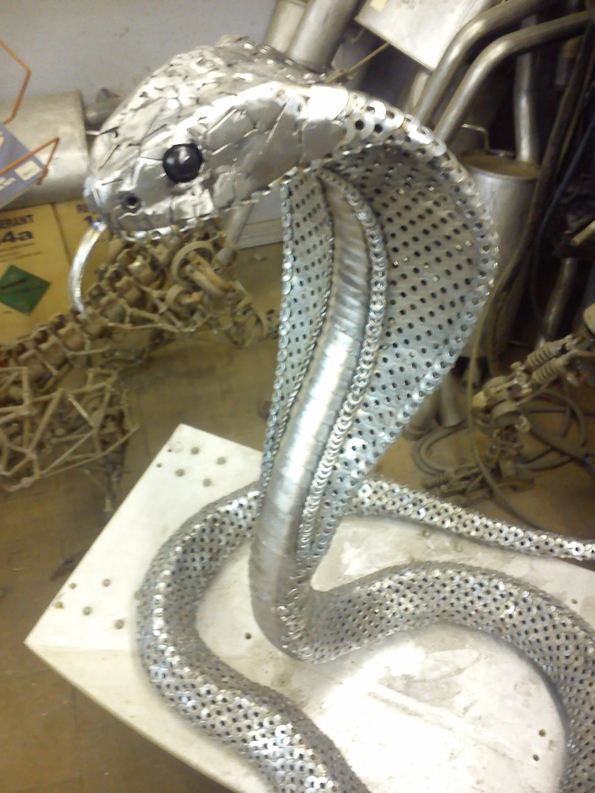Metal Sculpture Snake Here’s another sculpture I welded! This guy is made from a