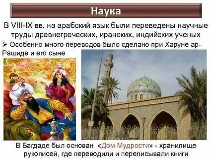 Таблица наука арабского халифата