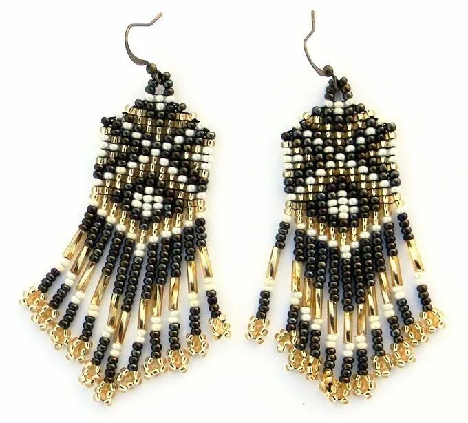 Boucles d'oreille Tissées en perles de rocailles Ailes stylisées Agatha : Boucle
