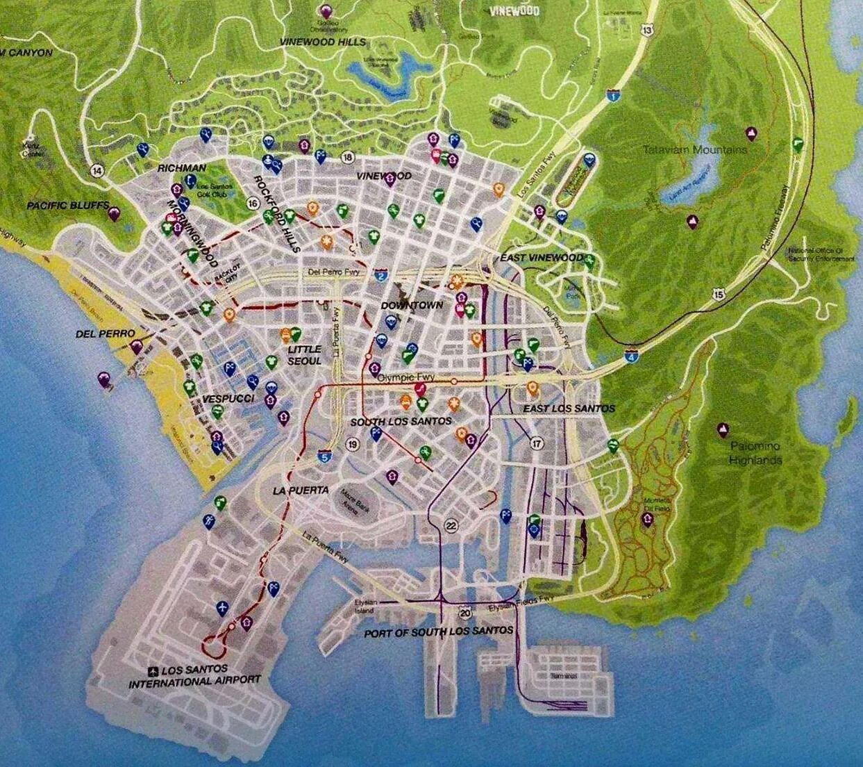 Гта 5 где инкассаторы. Grand Theft auto v карта Лос Сантос. Карта los Santos GTA 5. Карта ГТА 5 РП. Магазины 24/7 в ГТА 5.