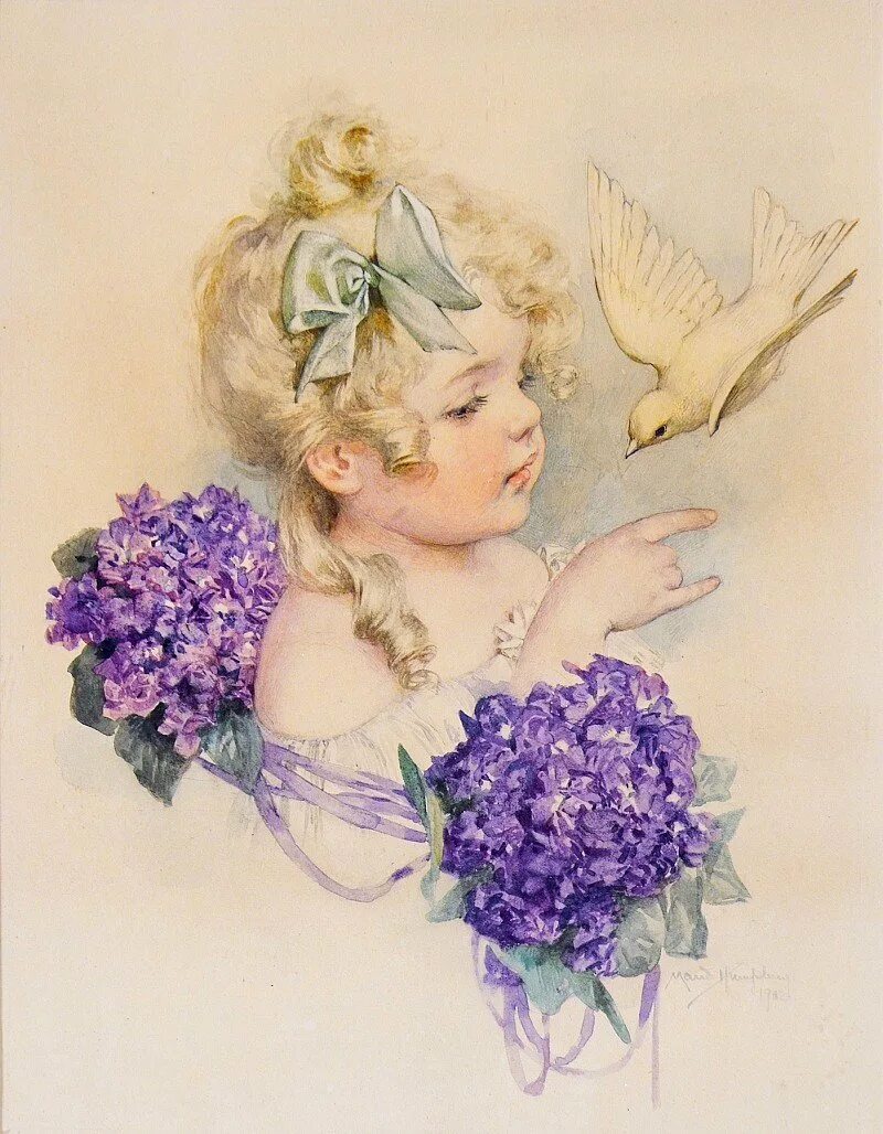 Открытка ретро винтаж. Художница maud humphrey. мод хамфри (maud humphrey). открытки художницы maud humphrey. ретро открытки.