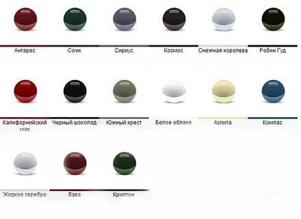 Калина 2 коды красок
