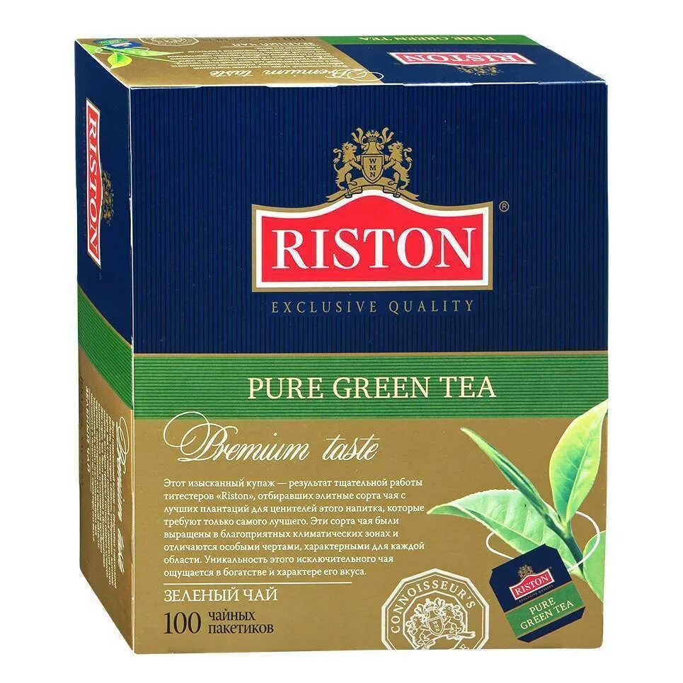 Чай ристон купить. Чай Ристон 100 пакетов. Чай в пакетиках Riston. Riston Pure Green. Riston Pure Green Tea чай зел, 100x2г.