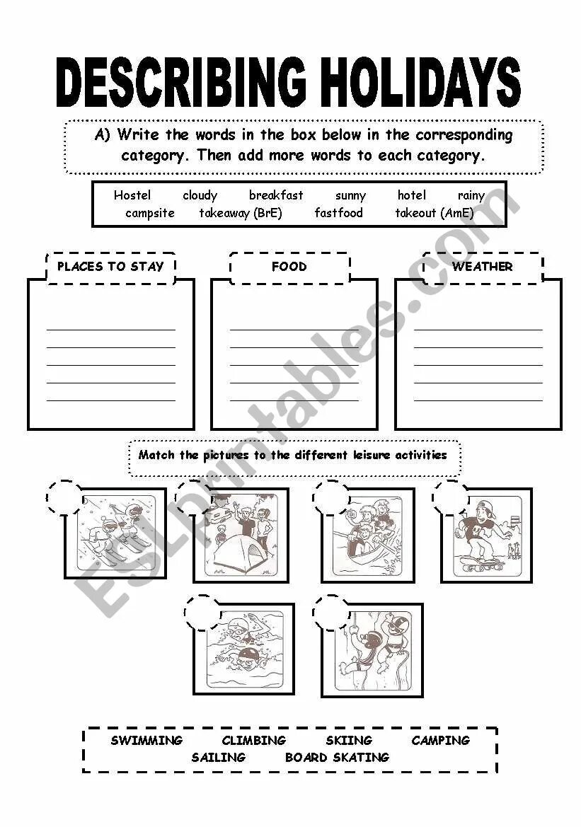 Describing holidays. Describing a Holiday Worksheet. Describe a Holiday Worksheet. Describe a Holiday. Words to describe Holidays.