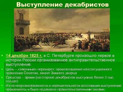 Когда и где произошли выступления декабристов