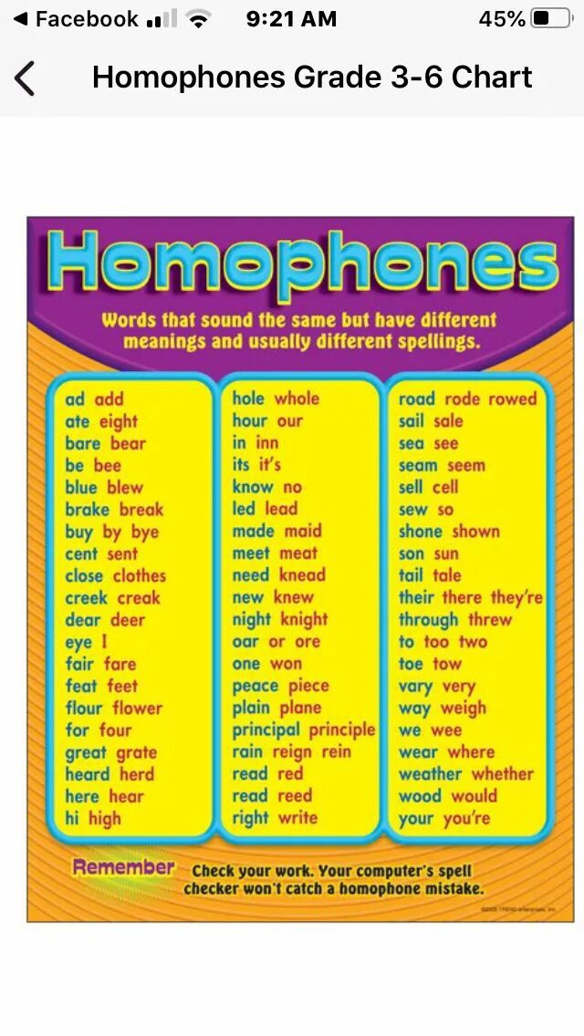 The word with a different sound