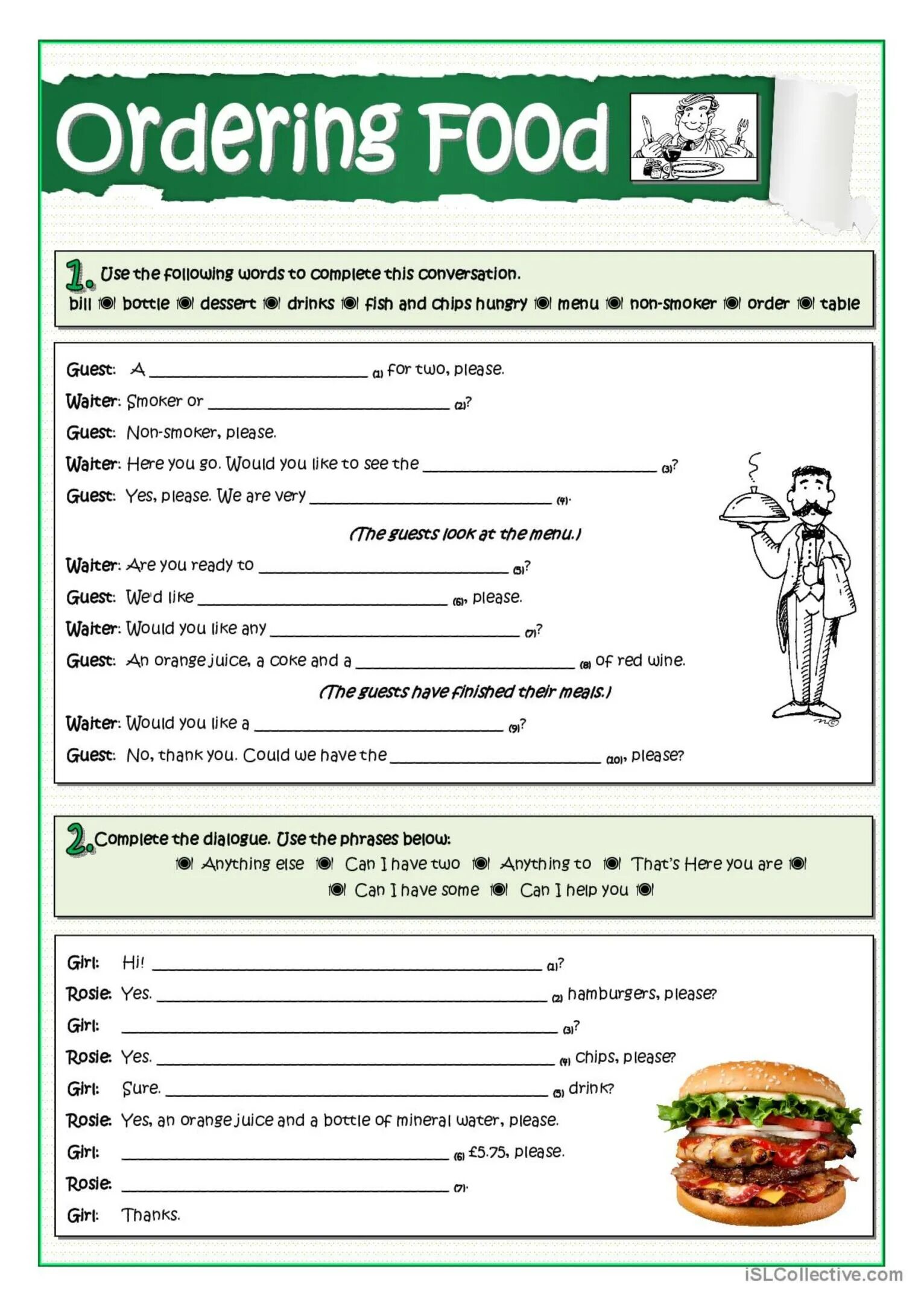 Dialogues food. Диалог ordering food. Лексика в ресторане на английском. Карточки с блюдами на каждый день. Food ресторан worksheet.