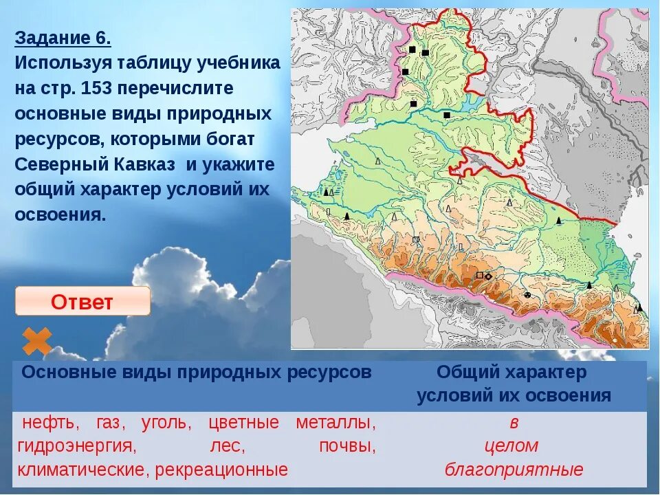 Природные ресурсы европейского Юга. Ресурсы европейского Юга России таблица. Природные условия европейского Юга России. Европейский Юг Северный Кавказ ресурсы.