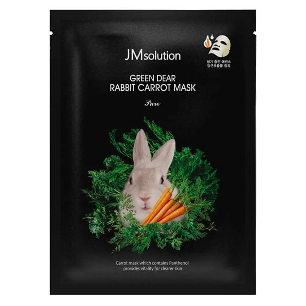 JMSOLUTION Green Dear Rabbit Carrot Mask Pure маска для лица с экстрактом моркови. Green Dear Rabbit Carrot Mask. JM solution Green Dear Rabbit Carrot Mask. JM solution маска для лица.