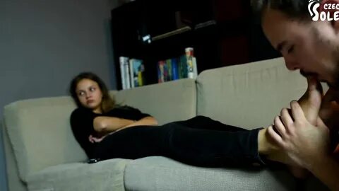 Watch the dominant Czech babe worship her feet while being seduced by her y...
