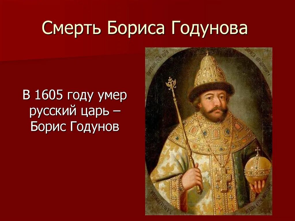 В каком году умер годунов. Смерть Бориса Годунова картина. Фёдор II Годунов.