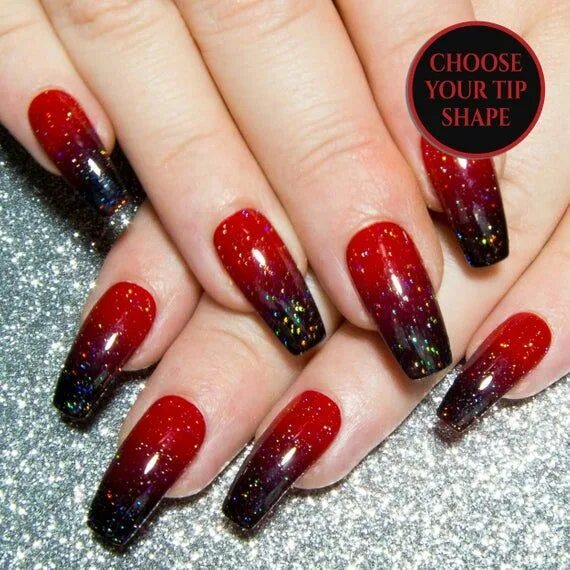 Red, black, silver & leopard print acrylic nails. KCNails Red gel nails, Leo