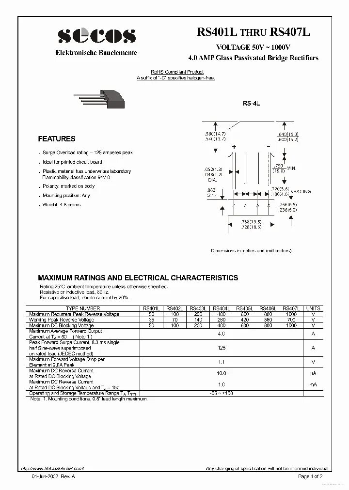 Диодный мост rs405l. Rs407 (700v, 4a) диодный мост. Rs407, диодный мост, kbl, dc, 4а, 1000v. Rs407 диодный мост характеристики. Rs407 (1000v 4a).