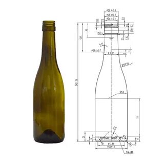 Высота бутылки вина 0.75