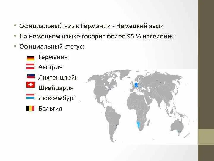 Основной язык в стране