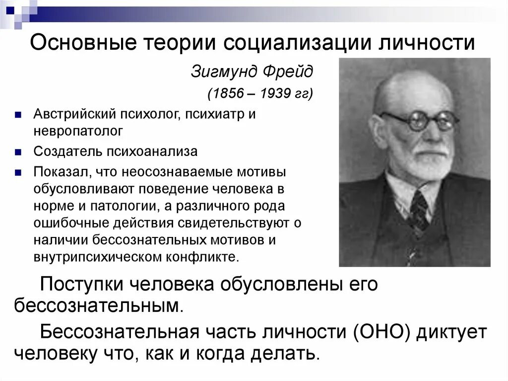 Суть теории личности. Теория социализации личности Фрейда. Теории социализации личности в социологии. Теория личности в философии психоанализа 3.Фрейда. Подходы к социализации личности.