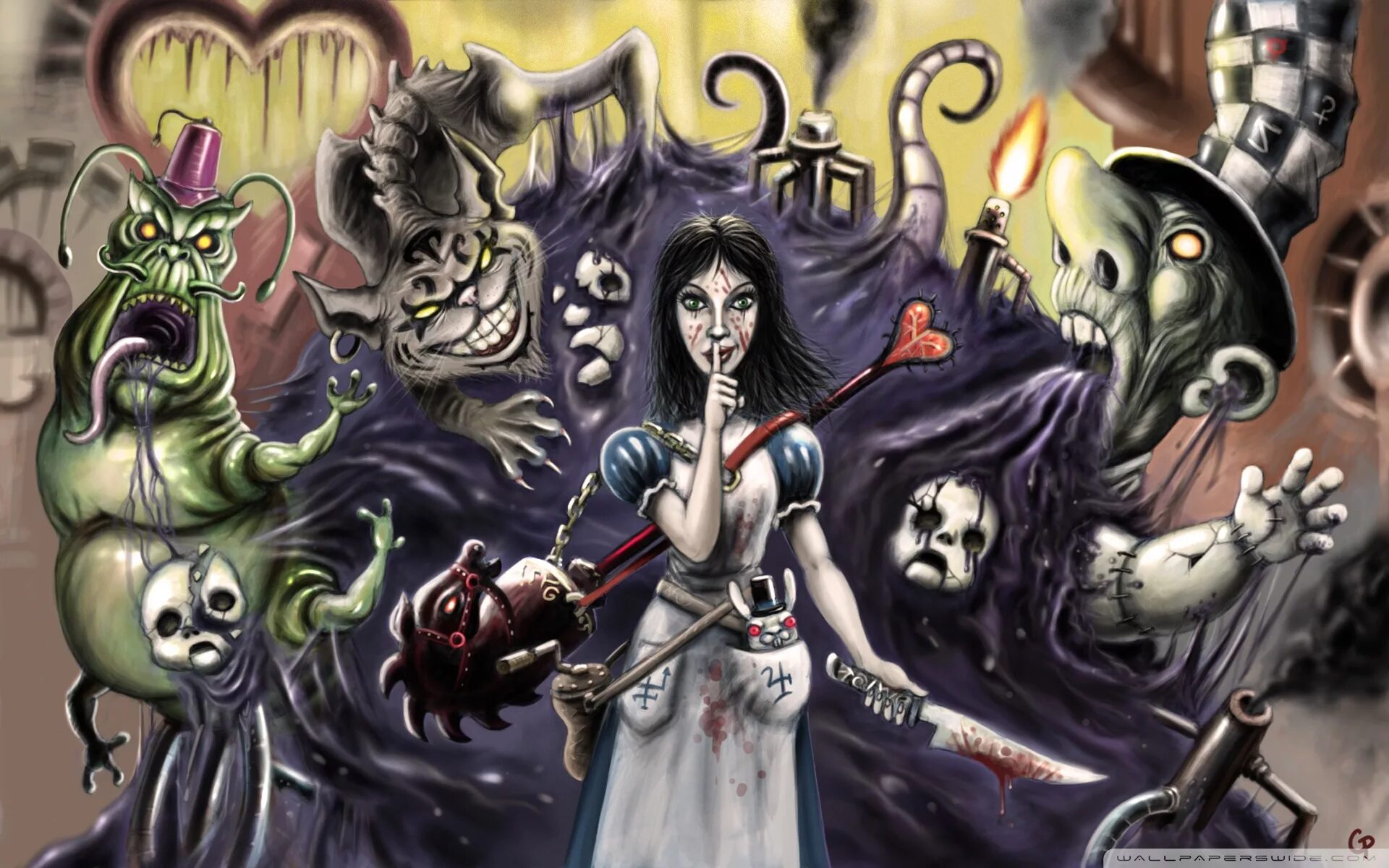 Алиса включи монстров. American MCGEE Alice и Alice Madness Returns. Алиса в стране чудес кошмаров.