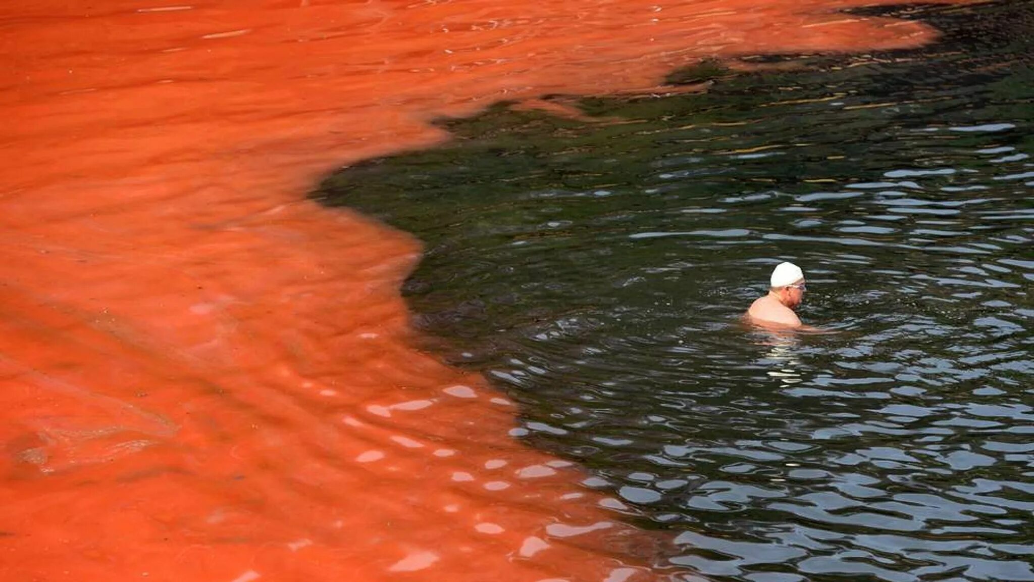 Красная вода в море. Красное цветение воды. Красный водоем. Водоросли красного моря.