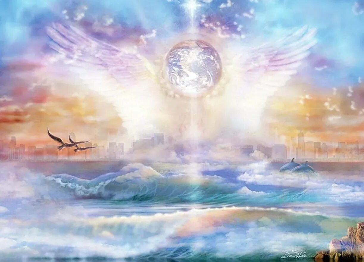 Мир души и мир духа. Небесные ангелы. Небесный свет. Ангел в небесном свете. Божественный свет.