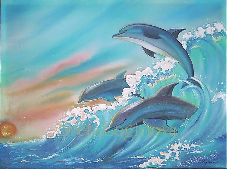 Показать варианты картинок. Дельфинчик роспись холодный батик. Пейзаж с дельфинами. Дельфин рисунок. Море рисунок.