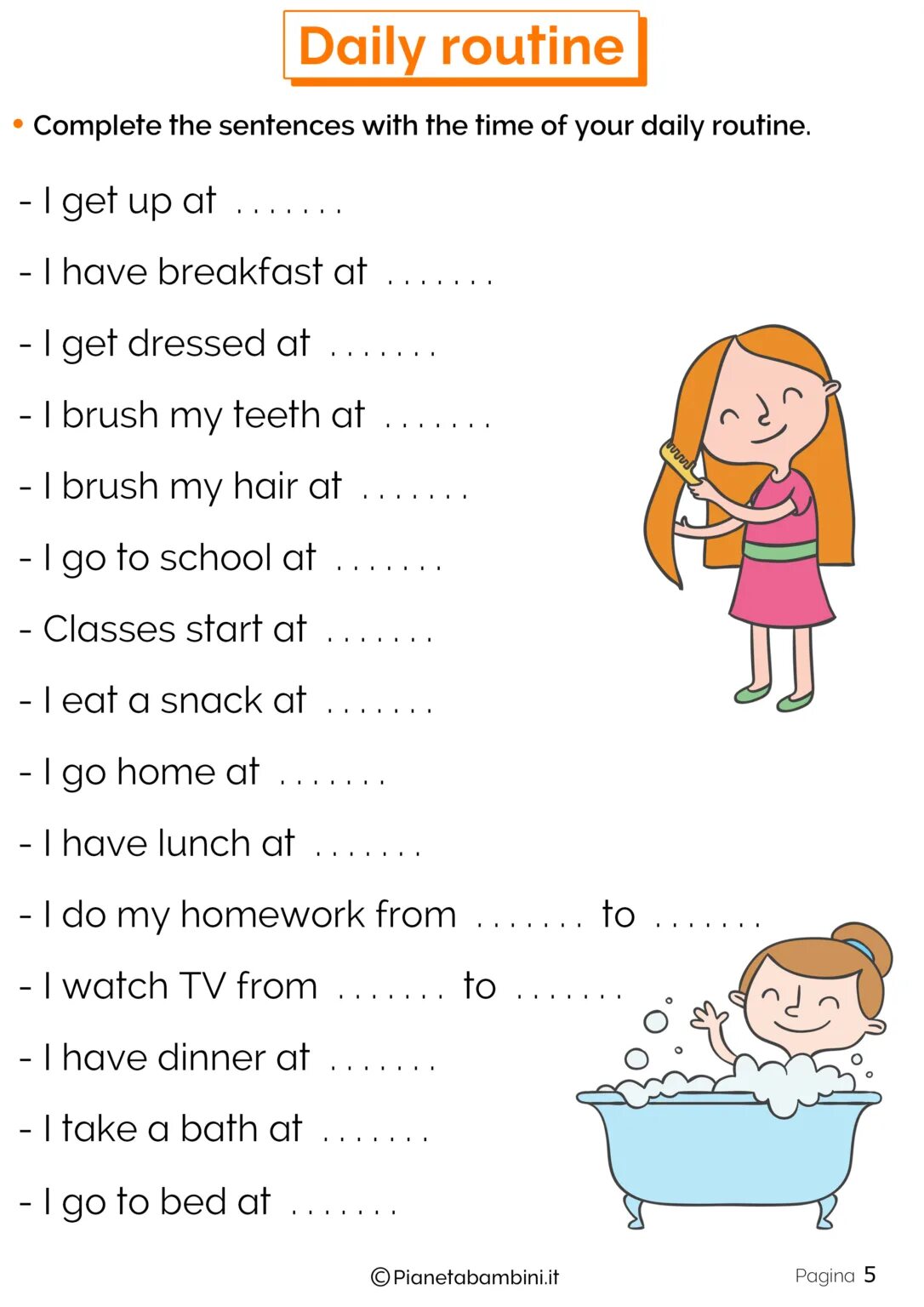 Present simple reading exercises