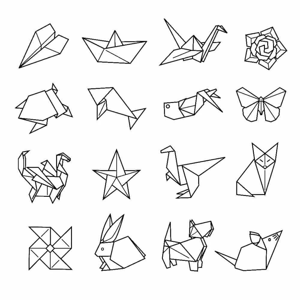 Тату оригами. Геометрические животные простые. Тату оригами эскизы. Рисование с оригами.
