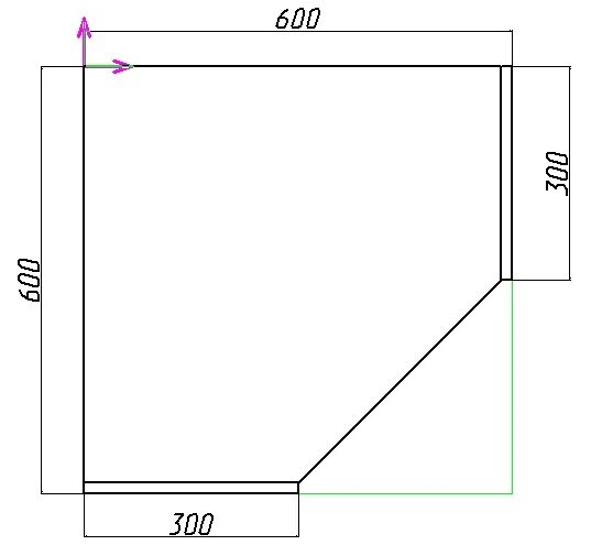 Как рассчитать фасад на угловой шкаф кухни 600. Размер фасада на угловой шкаф 600 600. Размер фасада углового шкафа на кухни 600х600 глубина 300. Размер фасада у верхнего углового шкафа 600 на 600.
