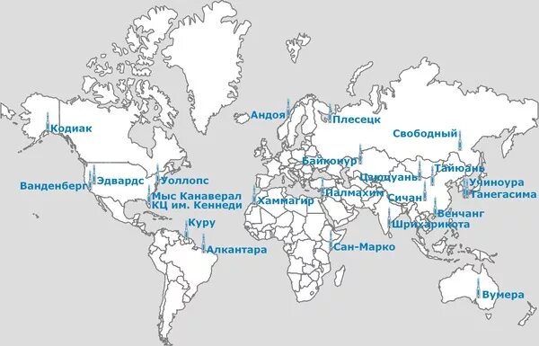 Где восточный космодром показать на карте. Космодромы России на карте. Космодромы России список на карте. Космодромы России на карте России.