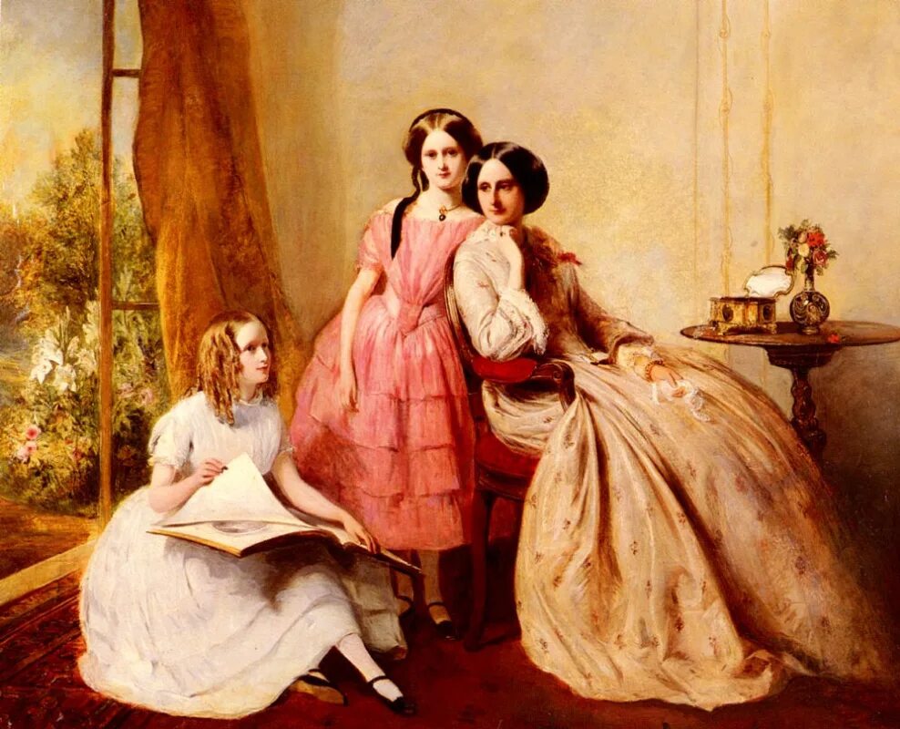 Портрета 2. Художник Абрахам Соломон. Английский художник Abraham Solomon 1824-1862. Авраам Соломон (1824-1862). Французская гувернантка 19 века.