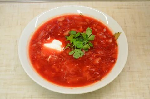 Борщ постный калорийность