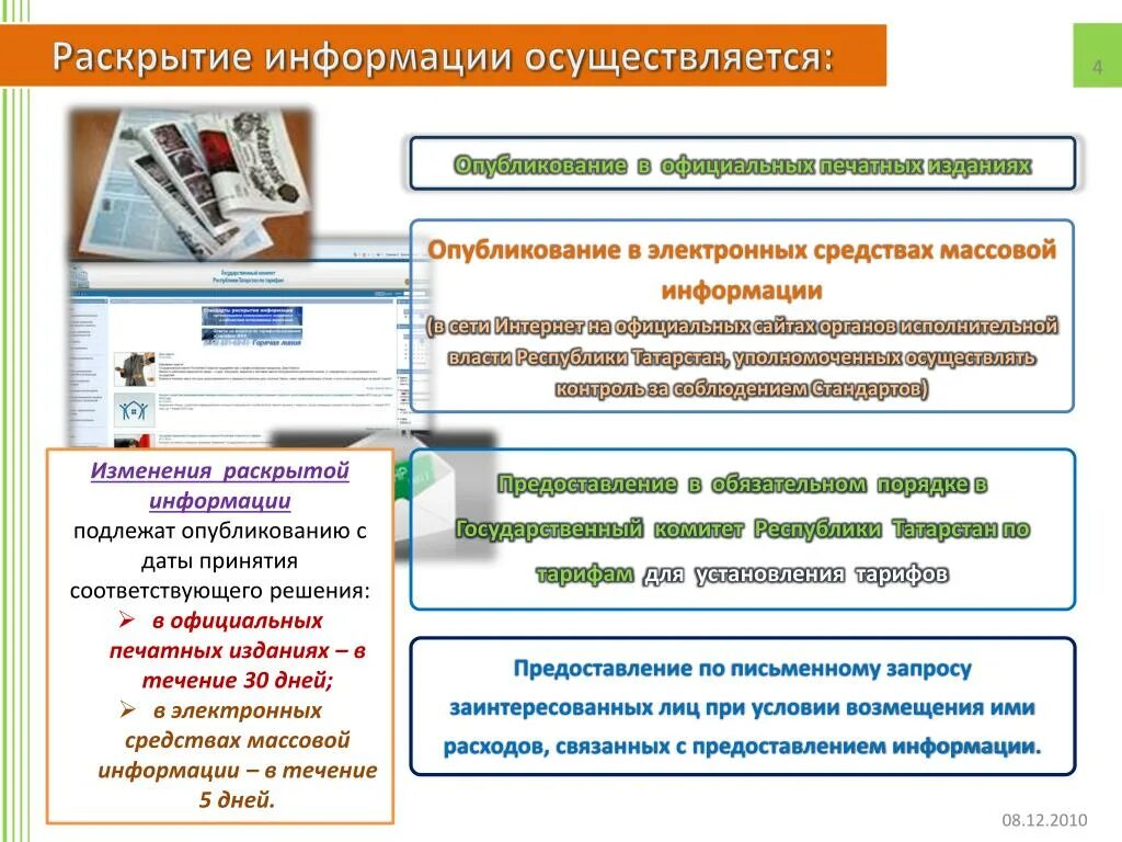 Стандарты раскрытия информации. Обязательной публикацией в СМИ подлежат. Работа предоставлению информации. Информация, подлежащая раскрытию, включает: ..