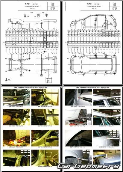 Геометрия кузова Opel Astra g. Размер опель омега б