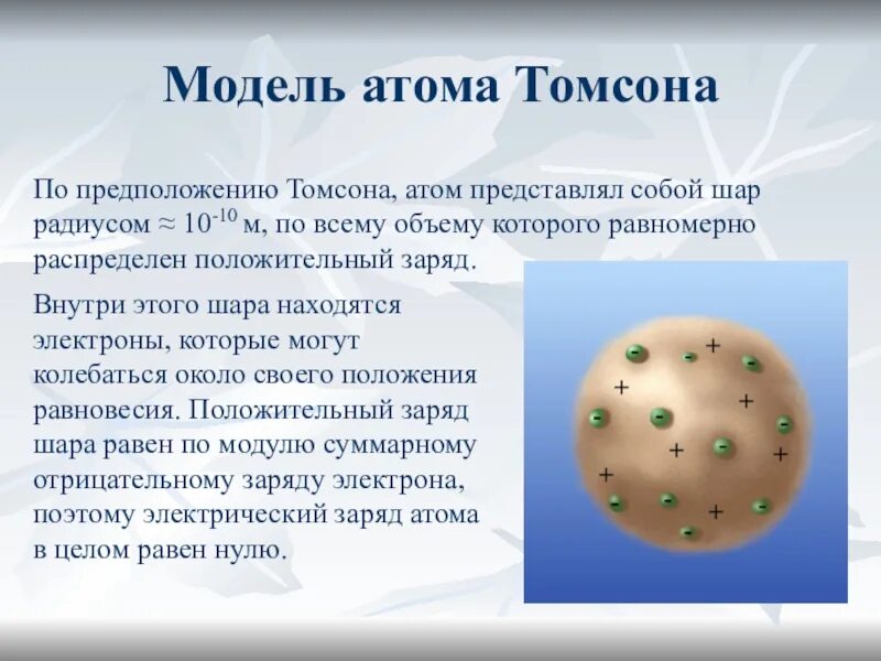 Пудинговая модель атома Томсона. . Модель Томсона. Эксперимент Резерфорда.. Недостатки модели атома Томсона. Модель атома Томсона формулы. Модель атома дж томсона