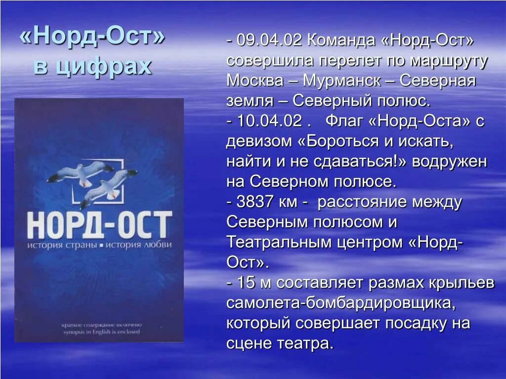 Бороться и искать найти и не сдаваться. События Норд-ОСТ В Москве. Норд-ОСТ мюзикл.