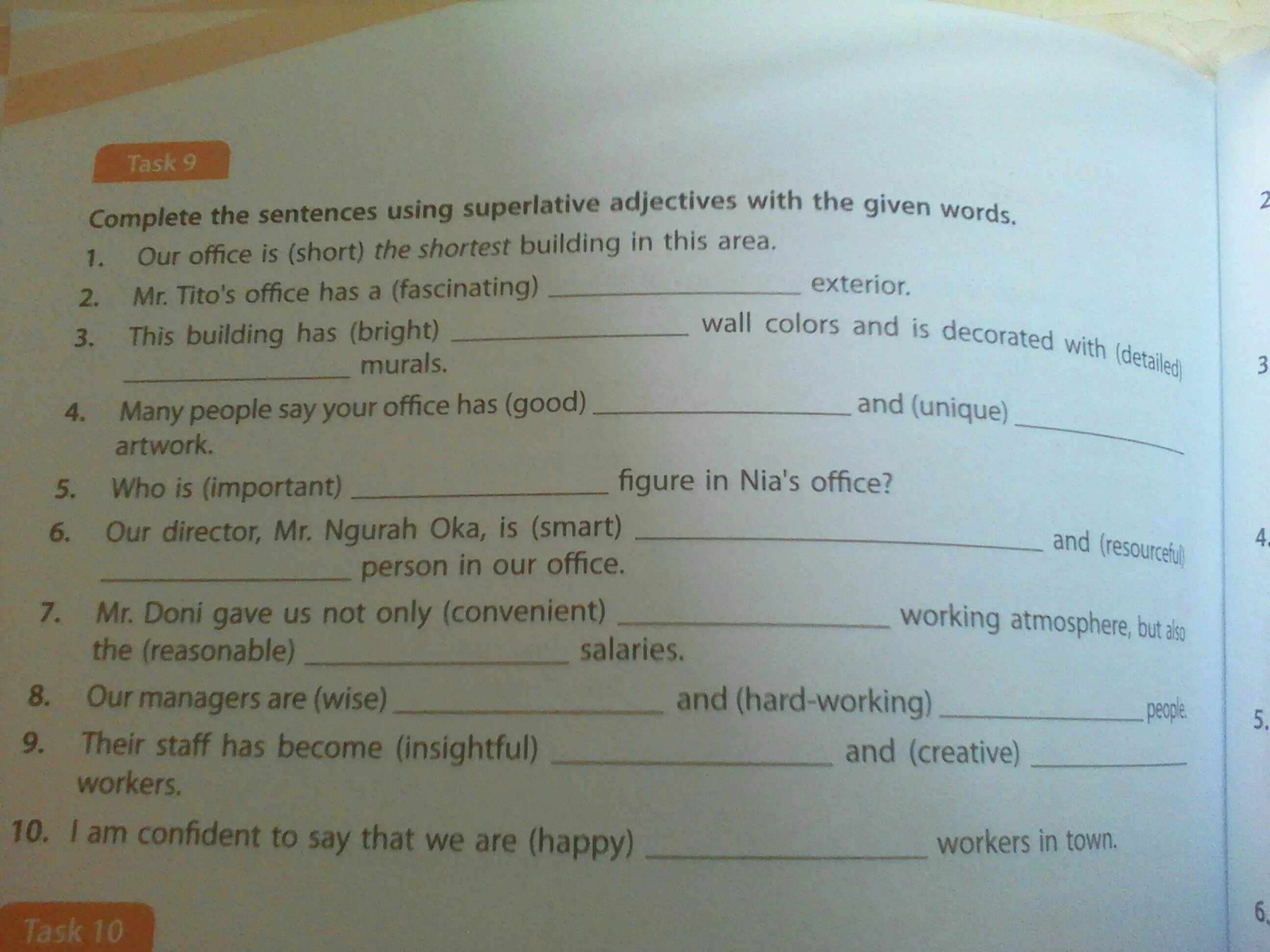 Complete the sentences with the Superlative. Complete the sentences with the Comparative adjectives. Complete the sentences using Comparative adjectives. Comparative and Superlative sentences.