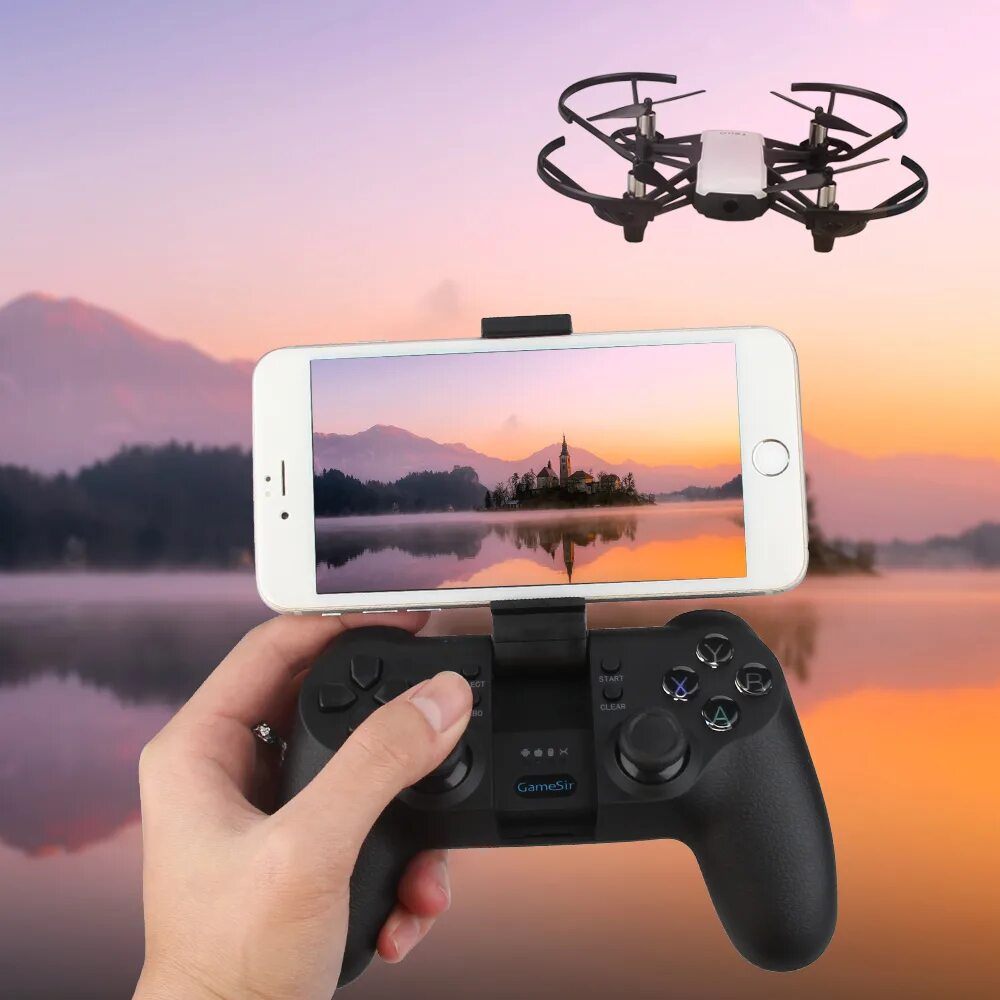 Пульт для DJI Tello. Квадрокоптер Tello+джойстик. Дрон DJI Tello пульт. DJI Ryze Tello с пультом управления.