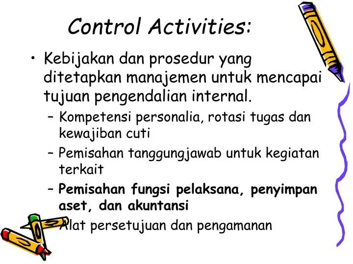Control activity. Control activities risj. Controlled activities