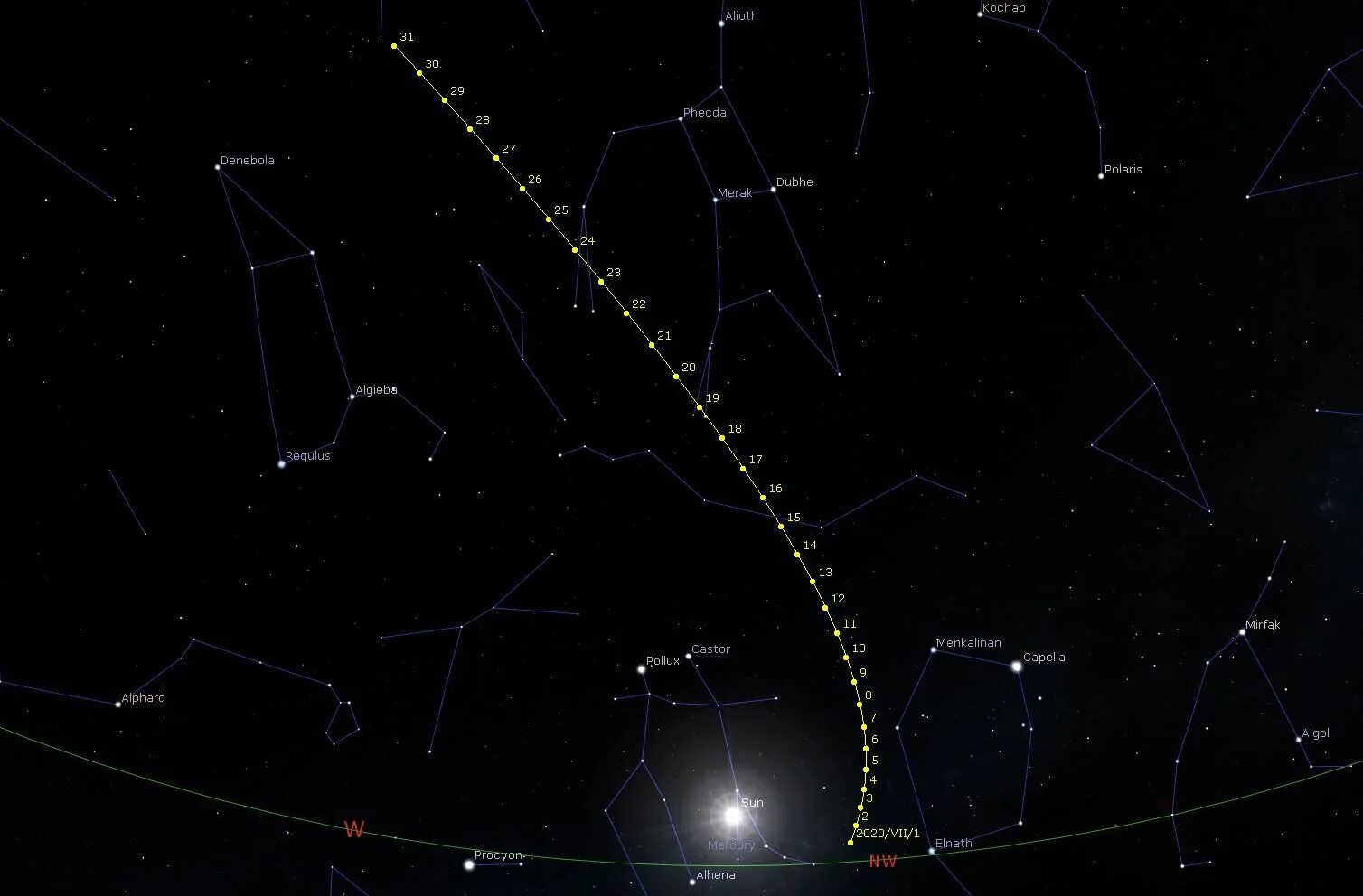 Летящее созвездие. C/2020 f3 (NEOWISE). Созвездие Змееносец на карте звездного неба. C/2020 f3. Созвездия, видные ночью.