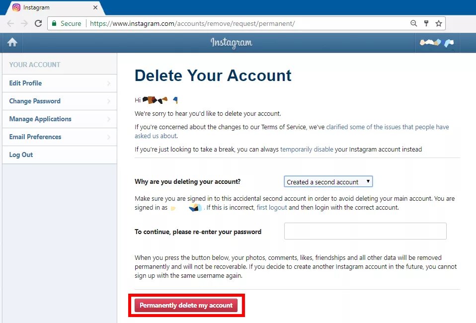 Аккаунт delete. Account deleted. Your account deleted. Delete Instagram account. Cannot sign