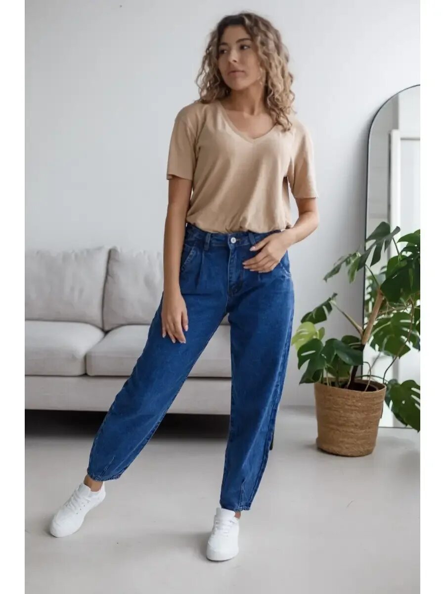 Джинсы-баллоны с высокой посадкой, addison medium marine used Pepe Jeans купить 