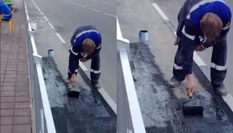 Рабочие покрасили