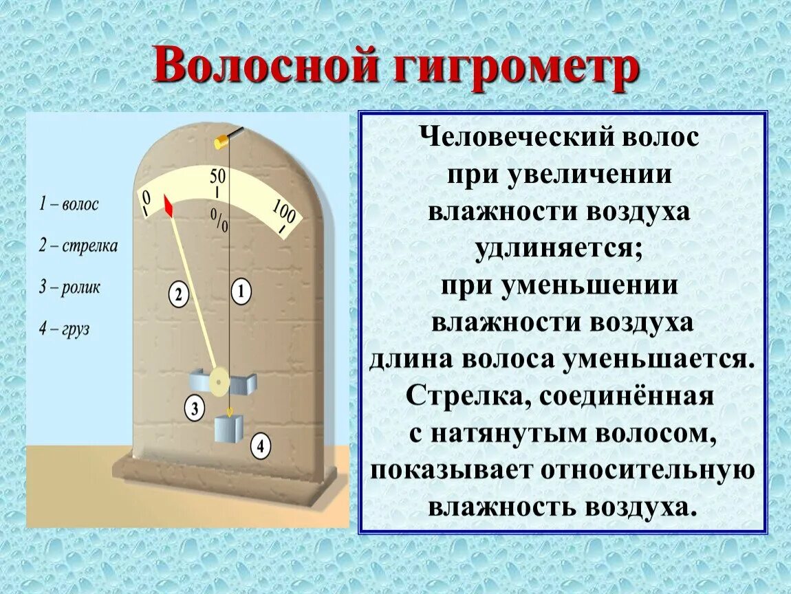 Влажность воздуха с помощью какого прибора. Приборы для измерения влажности волосяной гигрометр. Метод измерения влажности воздуха. Гигрометр прибор для измерения влажности воздуха принцип работы. Влажность воздуха. Способы определения влажности приборы.