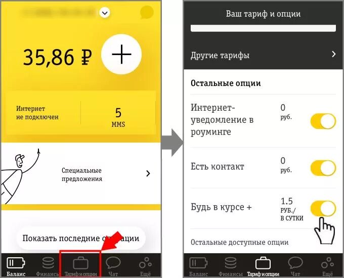 Опции мобильная