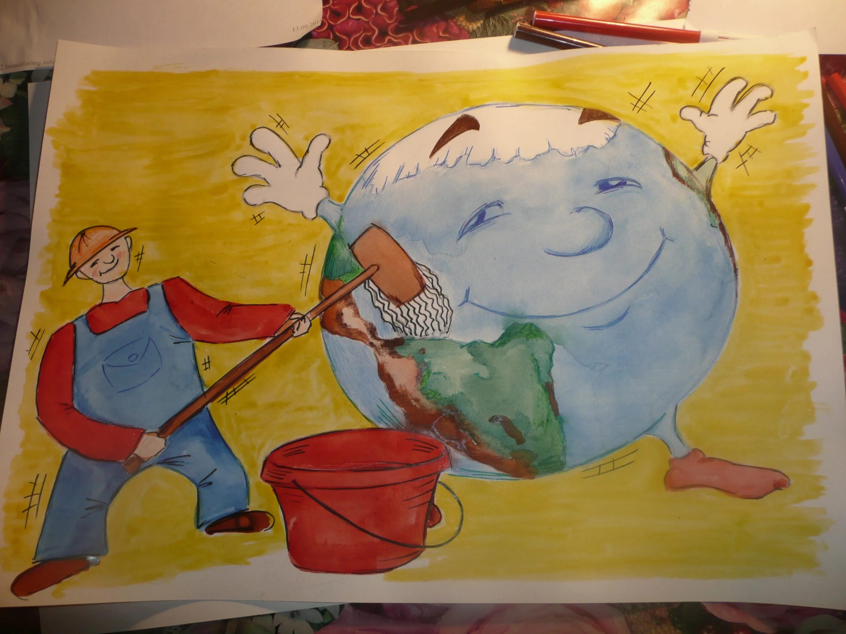 Рисунок на тему чистая Планета. Детский рисунок на тему чистая Планета. Рисунок на тему добро. Добро глазами детей. Рисунок спасаем мир