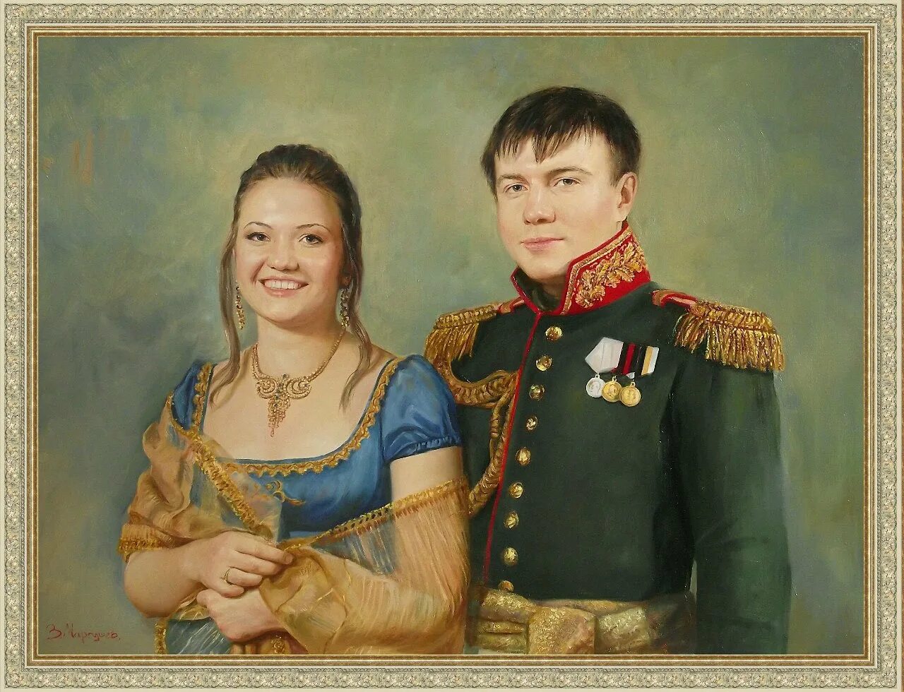 Фотомонтаж фотографий. Старинный парный портрет. Парный портрет в русском стиле. Семейный портрет с военным. Парные старинные портреты.