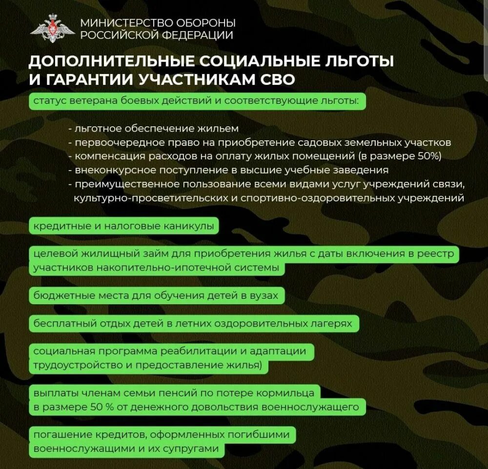 Льготы военным